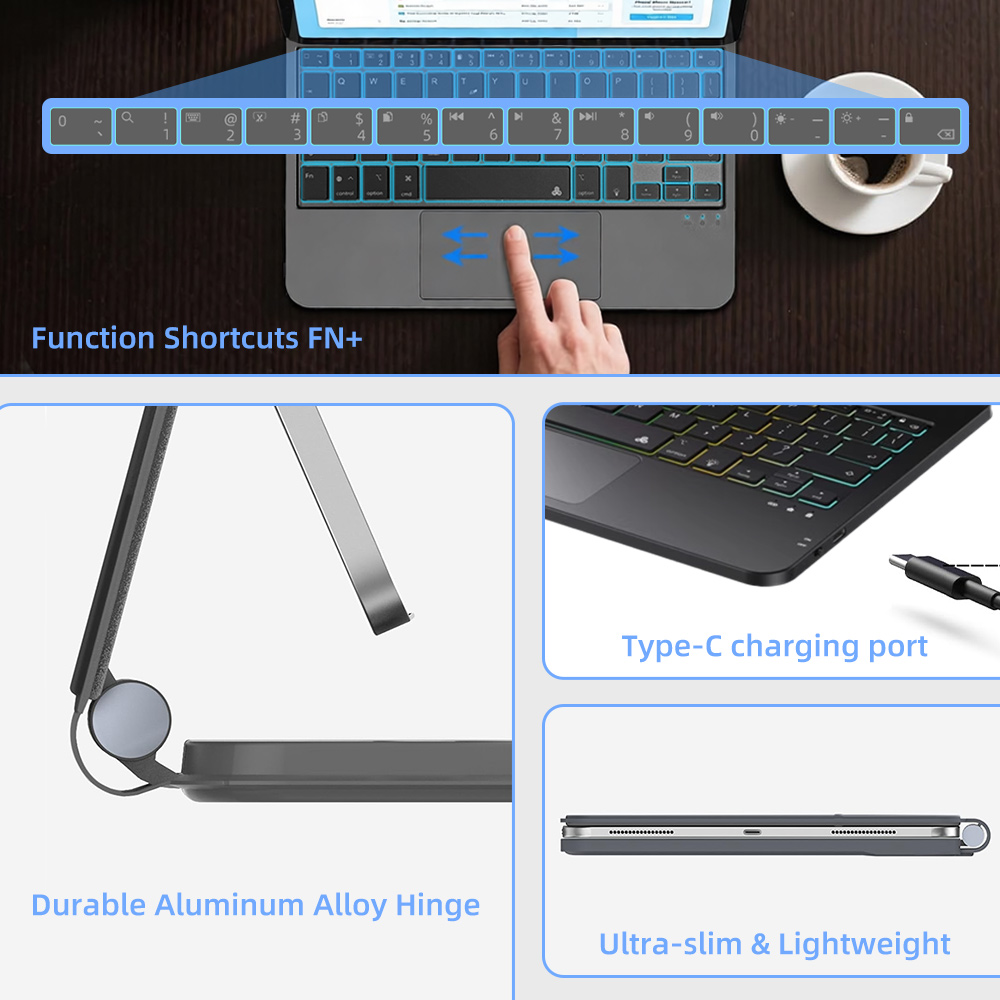 Étui clavier rétroéclairé sans - Ipad Cover Folio avis et prix