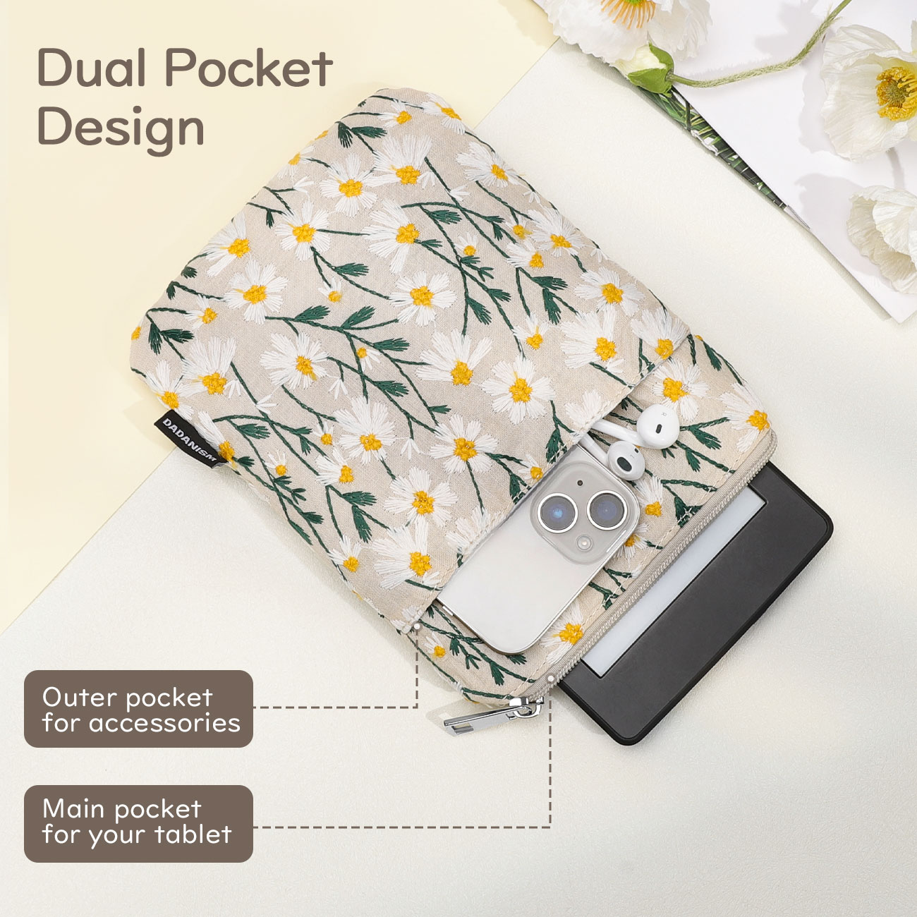 Manchon rembourré marguerite b - Kindle Tablet Accessories avis et prix